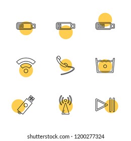 Set of 9 icons, for web, internet, mobile apps, interface design: business, finance, shopping, communication, fitness, computer, media, transportation, travel, easter, christmas, summer, device