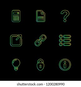 Set of 9 icons, for web, internet, mobile apps, interface design: business, finance, shopping, communication, fitness, computer, media, transportation, travel, easter, christmas, summer, device