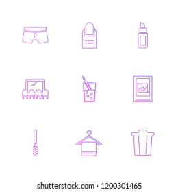 Set of 9 icons, for web, internet, mobile apps, interface design: business, finance, shopping, communication, fitness, computer, media, transportation, travel, easter, christmas, summer, device