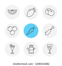 Set of 9 icons, for web, internet, mobile apps, interface design: business, finance, shopping, communication, fitness, computer, media, transportation, travel, easter, christmas, summer, device