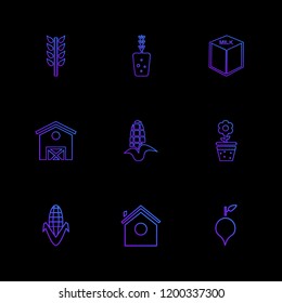 Set of 9 icons, for web, internet, mobile apps, interface design: business, finance, shopping, communication, fitness, computer, media, transportation, travel, easter, christmas, summer, device