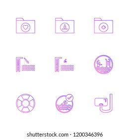 Set of 9 icons, for web, internet, mobile apps, interface design: business, finance, shopping, communication, fitness, computer, media, transportation, travel, easter, christmas, summer, device