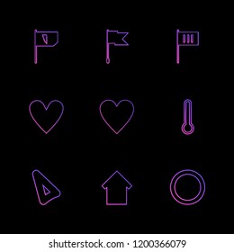 Set of 9 icons, for web, internet, mobile apps, interface design: business, finance, shopping, communication, fitness, computer, media, transportation, travel, easter, christmas, summer, device