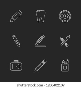Set of 9 icons, for web, internet, mobile apps, interface design: business, finance, shopping, communication, fitness, computer, media, transportation, travel, easter, christmas, summer, device