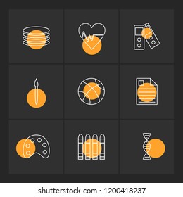 Set of 9 icons, for web, internet, mobile apps, interface design: business, finance, shopping, communication, fitness, computer, media, transportation, travel, easter, christmas, summer, device