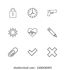 Set of 9 icons, for web, internet, mobile apps, interface design: business, finance, shopping, communication, fitness, computer, media, transportation, travel, easter, christmas, summer, device