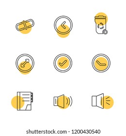 Set of 9 icons, for web, internet, mobile apps, interface design: business, finance, shopping, communication, fitness, computer, media, transportation, travel, easter, christmas, summer, device