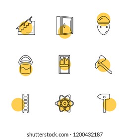 Set of 9 icons, for web, internet, mobile apps, interface design: business, finance, shopping, communication, fitness, computer, media, transportation, travel, easter, christmas, summer, device