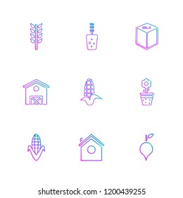 Set of 9 icons, for web, internet, mobile apps, interface design: business, finance, shopping, communication, fitness, computer, media, transportation, travel, easter, christmas, summer, device