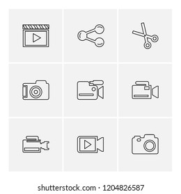 Set of 9 icons, for web, internet, mobile apps, interface design: business, finance, shopping, communication, fitness, computer, media, transportation, travel, easter, christmas, summer, device