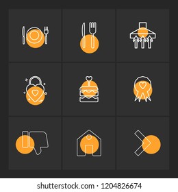 Set of 9 icons, for web, internet, mobile apps, interface design: business, finance, shopping, communication, fitness, computer, media, transportation, travel, easter, christmas, summer, device