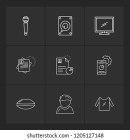 Set of 9 icons, for web, internet, mobile apps, interface design: business, finance, shopping, communication, fitness, computer, media, transportation, travel, easter, christmas, summer, device