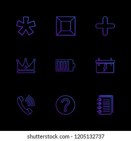 Set of 9 icons, for web, internet, mobile apps, interface design: business, finance, shopping, communication, fitness, computer, media, transportation, travel, easter, christmas, summer, device