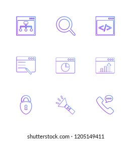Set of 9 icons, for web, internet, mobile apps, interface design: business, finance, shopping, communication, fitness, computer, media, transportation, travel, easter, christmas, summer, device
