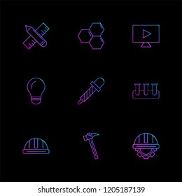 Set of 9 icons, for web, internet, mobile apps, interface design: business, finance, shopping, communication, fitness, computer, media, transportation, travel, easter, christmas, summer, device