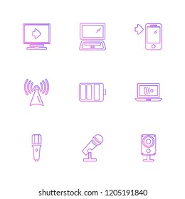 Set of 9 icons, for web, internet, mobile apps, interface design: business, finance, shopping, communication, fitness, computer, media, transportation, travel, easter, christmas, summer, device