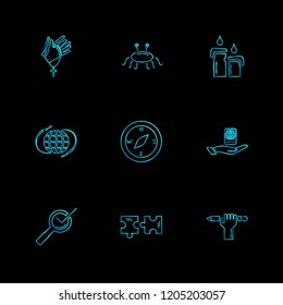 Set of 9 icons, for web, internet, mobile apps, interface design: business, finance, shopping, communication, fitness, computer, media, transportation, travel, easter, christmas, summer, device