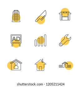 Set of 9 icons, for web, internet, mobile apps, interface design: business, finance, shopping, communication, fitness, computer, media, transportation, travel, easter, christmas, summer, device