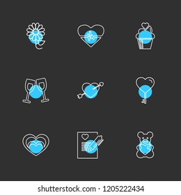 Set of 9 icons, for web, internet, mobile apps, interface design: business, finance, shopping, communication, fitness, computer, media, transportation, travel, easter, christmas, summer, device