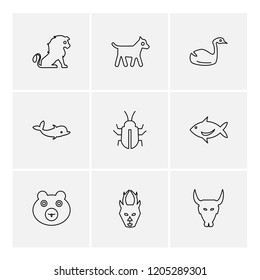Set of 9 icons, for web, internet, mobile apps, interface design: business, finance, shopping, communication, fitness, computer, media, transportation, travel, easter, christmas, summer, device