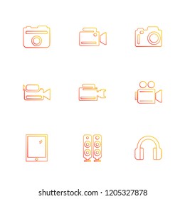 Set of 9 icons, for web, internet, mobile apps, interface design: business, finance, shopping, communication, fitness, computer, media, transportation, travel, easter, christmas, summer, device