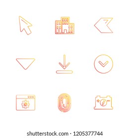Set of 9 icons, for web, internet, mobile apps, interface design: business, finance, shopping, communication, fitness, computer, media, transportation, travel, easter, christmas, summer, device
