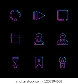Set of 9 icons, for web, internet, mobile apps, interface design: business, finance, shopping, communication, fitness, computer, media, transportation, travel, easter, christmas, summer, device