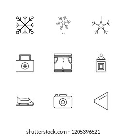 Set of 9 icons, for web, internet, mobile apps, interface design: business, finance, shopping, communication, fitness, computer, media, transportation, travel, easter, christmas, summer, device