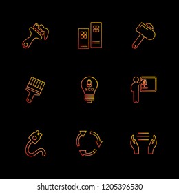 Set of 9 icons, for web, internet, mobile apps, interface design: business, finance, shopping, communication, fitness, computer, media, transportation, travel, easter, christmas, summer, device