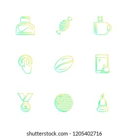 Set of 9 icons, for web, internet, mobile apps, interface design: business, finance, shopping, communication, fitness, computer, media, transportation, travel, easter, christmas, summer, device