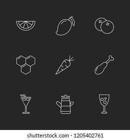 Set of 9 icons, for web, internet, mobile apps, interface design: business, finance, shopping, communication, fitness, computer, media, transportation, travel, easter, christmas, summer, device