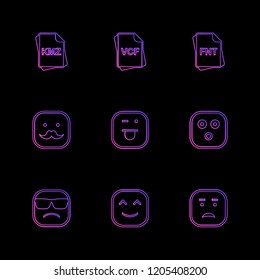 Set of 9 icons, for web, internet, mobile apps, interface design: business, finance, shopping, communication, fitness, computer, media, transportation, travel, easter, christmas, summer, device