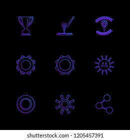 Set of 9 icons, for web, internet, mobile apps, interface design: business, finance, shopping, communication, fitness, computer, media, transportation, travel, easter, christmas, summer, device