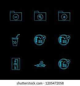 Set of 9 icons, for web, internet, mobile apps, interface design: business, finance, shopping, communication, fitness, computer, media, transportation, travel, easter, christmas, summer, device