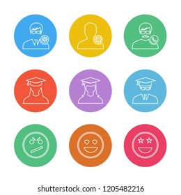 Set of 9 icons, for web, internet, mobile apps, interface design: business, finance, shopping, communication, fitness, computer, media, transportation, travel, easter, christmas, summer, device