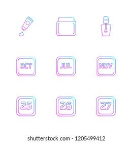Set of 9 icons, for web, internet, mobile apps, interface design: business, finance, shopping, communication, fitness, computer, media, transportation, travel, easter, christmas, summer, device