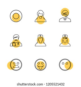 Set of 9 icons, for web, internet, mobile apps, interface design: business, finance, shopping, communication, fitness, computer, media, transportation, travel, easter, christmas, summer, device