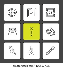 Set of 9 icons, for web, internet, mobile apps, interface design: business, finance, shopping, communication, fitness, computer, media, transportation, travel, easter, christmas, summer, device