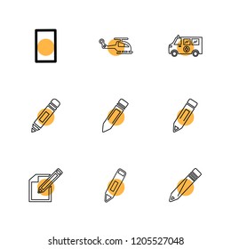 Set of 9 icons, for web, internet, mobile apps, interface design: business, finance, shopping, communication, fitness, computer, media, transportation, travel, easter, christmas, summer, device