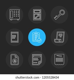 Set of 9 icons, for web, internet, mobile apps, interface design: business, finance, shopping, communication, fitness, computer, media, transportation, travel, easter, christmas, summer, device