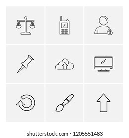 Set of 9 icons, for web, internet, mobile apps, interface design: business, finance, shopping, communication, fitness, computer, media, transportation, travel, easter, christmas, summer, device