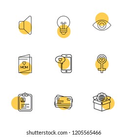 Set of 9 icons, for web, internet, mobile apps, interface design: business, finance, shopping, communication, fitness, computer, media, transportation, travel, easter, christmas, summer, device