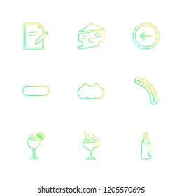 Set of 9 icons, for web, internet, mobile apps, interface design: business, finance, shopping, communication, fitness, computer, media, transportation, travel, easter, christmas, summer, device
