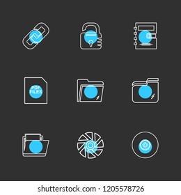 Set of 9 icons, for web, internet, mobile apps, interface design: business, finance, shopping, communication, fitness, computer, media, transportation, travel, easter, christmas, summer, device