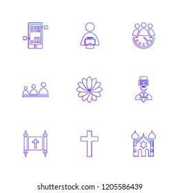 Set of 9 icons, for web, internet, mobile apps, interface design: business, finance, shopping, communication, fitness, computer, media, transportation, travel, easter, christmas, summer, device