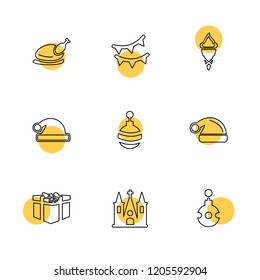 Set of 9 icons, for web, internet, mobile apps, interface design: business, finance, shopping, communication, fitness, computer, media, transportation, travel, easter, christmas, summer, device