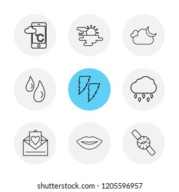 Set of 9 icons, for web, internet, mobile apps, interface design: business, finance, shopping, communication, fitness, computer, media, transportation, travel, easter, christmas, summer, device