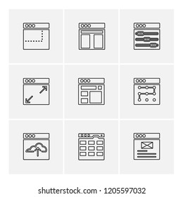 Set of 9 icons, for web, internet, mobile apps, interface design: business, finance, shopping, communication, fitness, computer, media, transportation, travel, easter, christmas, summer, device