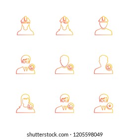 Set of 9 icons, for web, internet, mobile apps, interface design: business, finance, shopping, communication, fitness, computer, media, transportation, travel, easter, christmas, summer, device