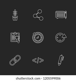 Set of 9 icons, for web, internet, mobile apps, interface design: business, finance, shopping, communication, fitness, computer, media, transportation, travel, easter, christmas, summer, device